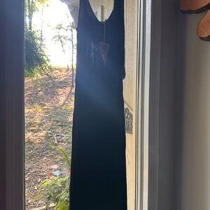 Black Sleeveless sweater midi Dress